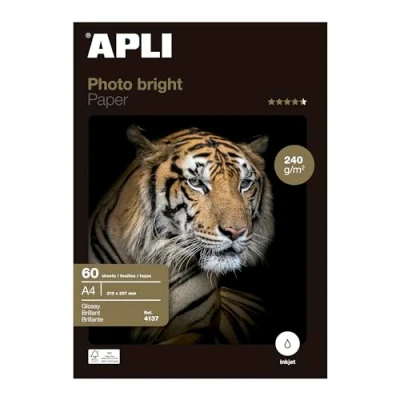 Afbeelding van Glanzend Fotopapier Apli Inkjet 60 Lakens 240 g/m² A4
