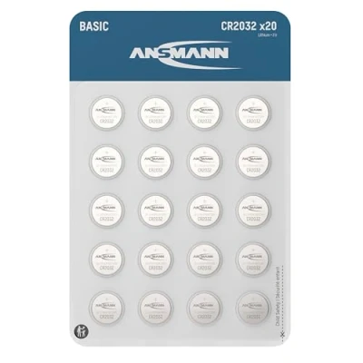 Afbeelding van ANSMANN Basic 20x CR2032 knoopcellen lithiumbatterijen 3V / Hoge kwaliteit batterijen/Ideaal voor keukenweegschalen, autosleutels, meetapparaten, afstandsbedieningen, enz.