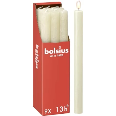 Afbeelding van Bolsius Dinerkaars Rustiek Soft Pearl 27 cm 9 Stuks