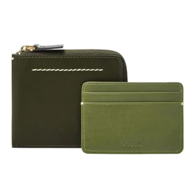 Afbeelding van FOSSIL Kaarthoes Kaarthouder Westover Large Zip Bifold Deep Olive Olijfgroen
