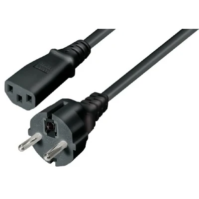 Afbeelding van C13 (recht) CEE 7/7 stroomkabel 3x 1,00mm / zwart 5 meter