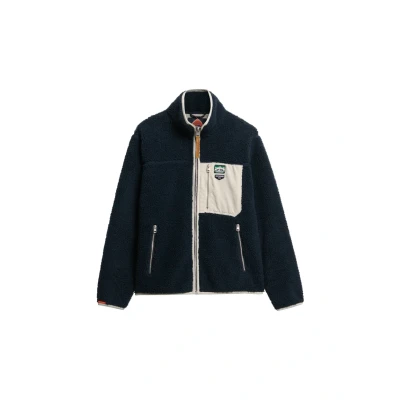 Afbeelding van Superdry Mannen Vintage Retro Fleece met Volledige Rits Blauw Grootte: Xxl