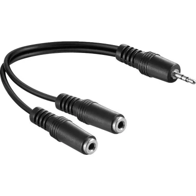 Afbeelding van 3,5mm Jack naar 2x stereo audio splitter zwart 0,20 meter