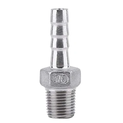 Afbeelding van Roestvrij staal SS304 buitendraad buisschroefverbinding Barb slangaansluiting BSP 1/8 &quot; 3/4&quot; voor chemische, warmwaterbereiding, mechanische leidingen (1 punt = x 6 mm)