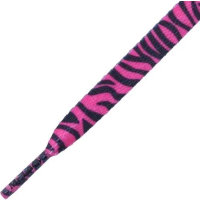 Afbeelding van Mr. Lacy Printies Zebra Hot Pink/Black 130cm lang 10mm breed