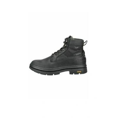 Afbeelding van JEEP Veterboots, Heren, Maat: 40, Black Leer en textiel