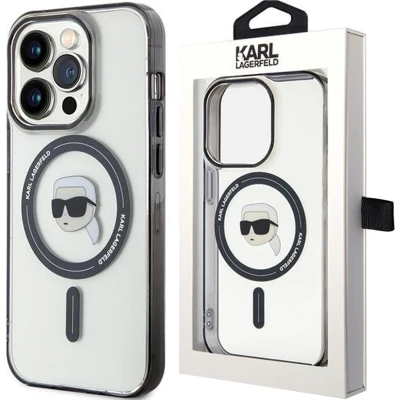 Afbeelding van Karl Lagerfeld KLHMP15SHKHNOTK iPhone 15 6.1 transparante hardcase IML Karl`s Head MagSafe
