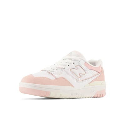Afbeelding van New Balance 550 Unisex Sneakers laag voor kinderen, Maat: 32.5, White pink haze Leer en textiel