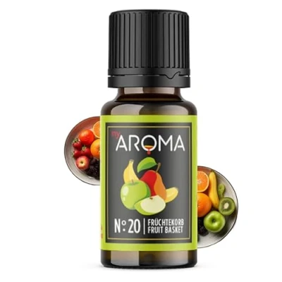 Afbeelding van myAROMA, nr. 20 (fruitmand, 10 ml), zuiver natuurlijk aroma, smaakdruppels voor water en cocktails, levensmiddelaroma koken bakken, calorie suikervrij