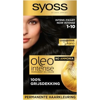 Afbeelding van 3x Syoss Oleo Intense 1 10 Intens Zwart Haarverf