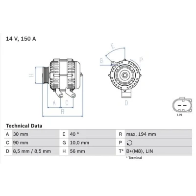 Afbeelding van Bosch Alternator/Dynamo 0 986 082 560
