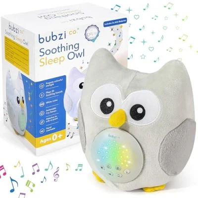 Afbeelding van Baby Soother Huil Geactiveerde Sensor Speelgoed Uil Wit Ruis Geluid Machine, Peuter Slaaphulp Nachtlicht, Unieke Jongen &amp; Meisje Cadeau, Shower Cadeaus, Draagbare Babynuffel, Nieuw Babycadeau, Genderneutraal