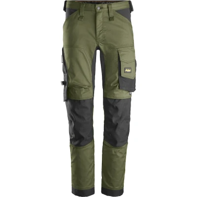 Afbeelding van SNICKERS 6341 AllroundWork stretch werkbroek (khaki groen/zwart) 63413104146