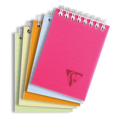 Afbeelding van Clairefontaine 328666C Collectie Linicolor Fresh Spiraal NotitieBlok A7 7,5x10,5 cm 160 Uitneembare Gelijnde Pagina&#039;s Wit Papier 90 g Transparante Polypropyleen Cover Willekeurige Kleur