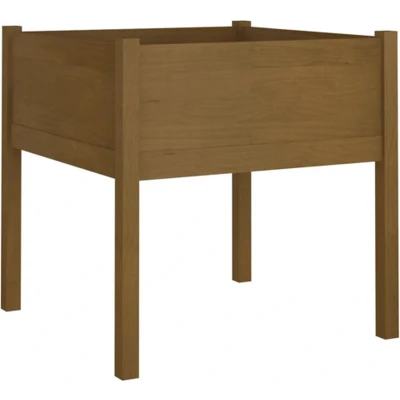 Afbeelding van Plantenbak 70x70x70 cm massief grenenhout honingbruin
