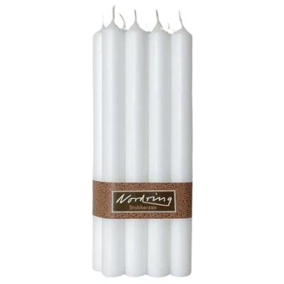Afbeelding van Nordring 8 stuks rustieke staafkaarsen 2,2 cm x 25 hoog wit