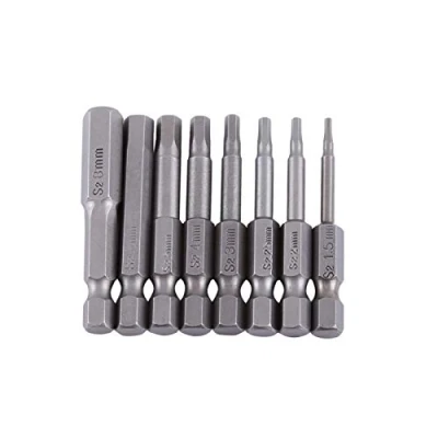 Afbeelding van 8 stks 50mm 1/4 inch S2 Hex Shank Magnetische Head Schroevendraaier Bits, H1.5 / H2 H2.5 H3 H4 H5 H6 H8 Allen Bit Set