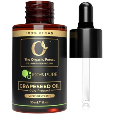 Afbeelding van Organic Grapeseed oil for Skin Care &amp; Hair Non Greasy, Light Silky Moisturizer All Types Cold Pressed Body Oil, Face Massage