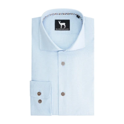 Afbeelding van Gents Overhemd Blumfontain structuur blauw Maat XXL