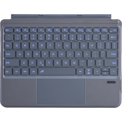 Afbeelding van Toetsenbord geschikt voor Microsoft Surface Go / 2 3 QWERTY Bluetooth Cover Met Touchpad en Verlichting Grijs