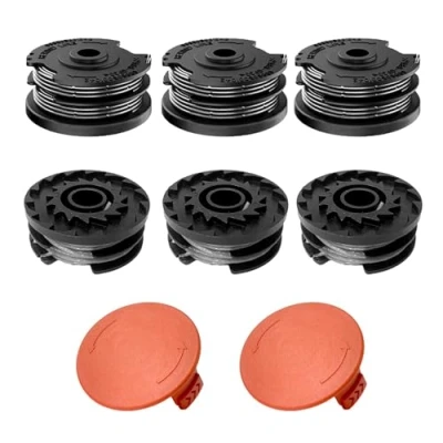 Afbeelding van Viilich 6 stuks draadspoelen voor Bosch grastrimmer ART 24, 27, 30 en 36 LI, nylon reservespoel (F016800351), met 2 trimmerspoelafdekking (1600A00X61/1600A00DU0)
