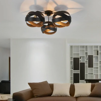 Afbeelding van Euluna Plafondlamp Tornado zwart 3 lamps