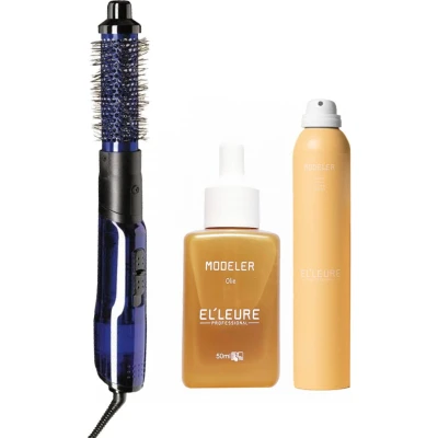 Afbeelding van Babyliss PRO Warme lucht borstel Blue Lightning + Elleure Modeler Olie 50ml Haarlak 300ml