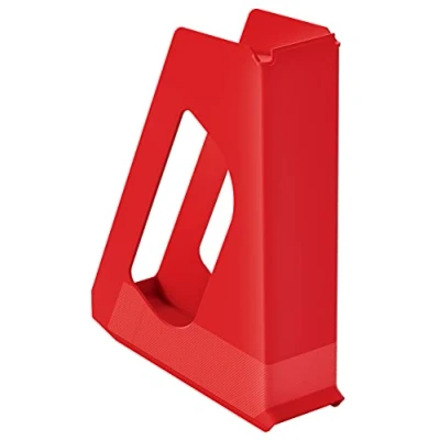 Afbeelding van Esselte A4 Tijdschriftencassette, Opbergoplossing voor Catalogussen, Brochures, Papieren en Mappen, Stevig Kunststof, VIVIDA, Rood, 628217
