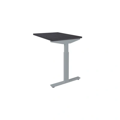 Afbeelding van Linesto N3 aanbouwbureau, hoogte instelbaar (65 85cm) met 120x60cm Schaduwzwart zwevend 25mm blad en aluminium (RAL9006) tweepoot N frame (poot