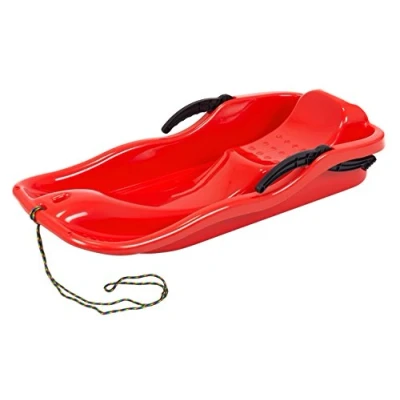 Afbeelding van Unbekannt Bob slee, rodel, sneeuwladder, remmen, kunststof trekkoord, 3 kleuren (rood)