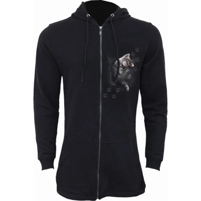 Afbeelding van Spiral Pocket Kitten Vest met capuchon zwart XXL 100% katoen Everyday Goth, Gothic