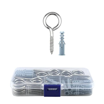 Afbeelding van Lemiyoo Oogschroeven metalen haken, 30 stuks 304 roestvrijstalen zware oogbouten kit, gebruikt voor het bevestigen en van hout, tuin binnen buiten (M4/M5/M6) (M4 x 50)