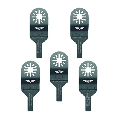 Afbeelding van TopsTools UN10F_5 10 mm houten snijmessen, compatibel met Bosch Fein (niet StarLock), Makita Milwaukee Parkside Ryobi Worx Workzone multitool, multifunctioneel gereedschap, oscillerend accessoires