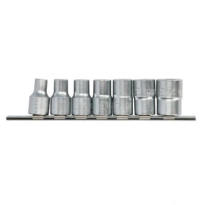Afbeelding van E TORX dopsleutelset TOPTUL 1/2&quot; 7 stuks (E10, E12, E14, E16, E18, E20, E24)