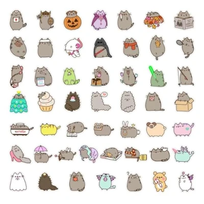 Afbeelding van 50 stuks kattenstickers, cartoon schattige graffiti stickers, waterdichte kunnen worden gebruikt voor het decoreren van skateboards, koffers enz.