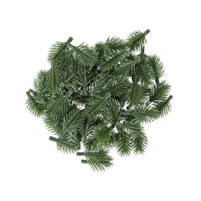 Afbeelding van Ideen mit Herz Decoratieve dennentakken, groen, 4 cm lang, 60 stuks, kunstdennentakken, adventskransdecoratie, dennengroen
