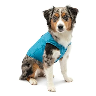 Afbeelding van Thermo Warme Jas voor Honden Reversible, Waterafstotend &amp; Wasbaar Kurgo Loft Jacket in 4 kleuren maten XS tot XL Maat: Blauw/Oranje, Kleur: Small