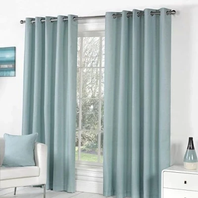 Afbeelding van Fusion Sorbonne 100% Katoen Paar Ooggordijnen 66&quot; Breedte x 90&quot; Drop (168 229cm) in Duck Egg