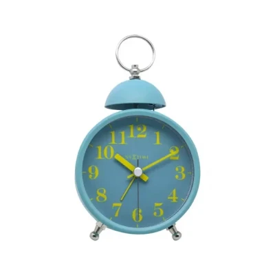 Afbeelding van Wekker NeXtime Single bell 16x9.2x5.4 metaal turquoise / geel