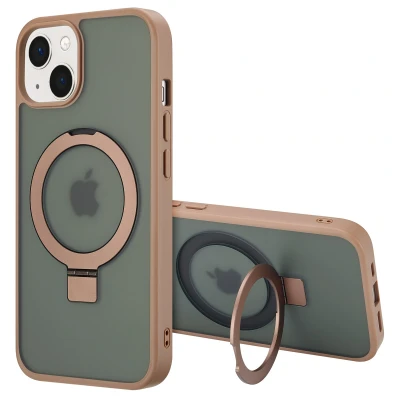 Afbeelding van Apple iPhone 14 MagSafe Hoesje Kunststof Accezz Hardcase/Backcover Bruin Telefoonhoesje Shockproof/Valbescherming