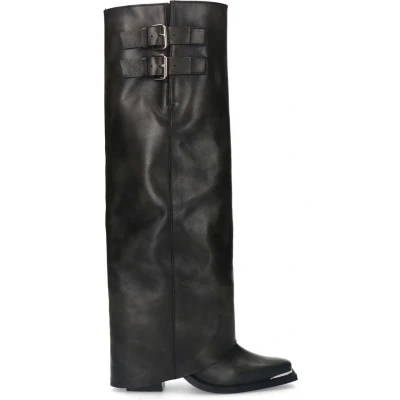 Afbeelding van Sacha leren cowboylaarzen met flap zwart