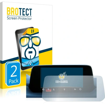 Afbeelding van BROTECT (2 Stuks) Schermbeschermer voor Mazda CX 5 2017 Infotainment System Screen Protector Transparant