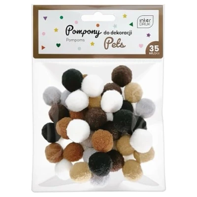 Afbeelding van Interdruk Craft Pom 35 Gekleurde 18 mm Pompons voor DYI Crafting Pets Set