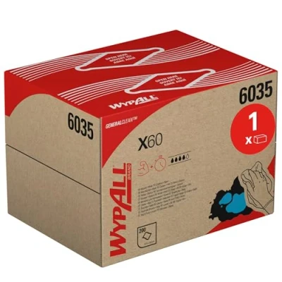 Afbeelding van WypAll X60 Poetsdoeken 6035 1 BRAG Box x 200 witte doeken,1 doos = doekjes,wit