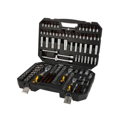 Afbeelding van Tolsen Doppenset 175 delig Industrial Gereedschapskoffer gevuld Metrisch 1/2&quot; Doppenset, 1/4&quot; &amp; 3/8&quot; Bitset Inbussleutels Incl. Ratelsleutels, Adapters en Accessoires