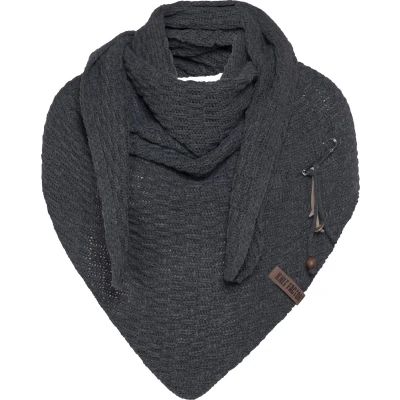 Afbeelding van Knit Factory Jaida Halsdoek, Dames, Maat: One Size, Anthracite