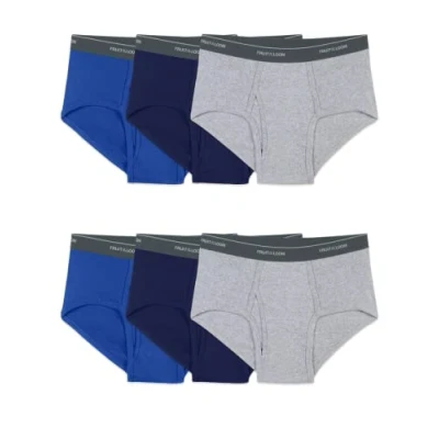 Afbeelding van Fruit of the Loom Men&#039;s Tag Free Cotton Briefs, Big Man 6 Pack Assorted, 3X Large