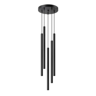 Afbeelding van Sollux Pastelo Hanglamp, cluster, modern, zwart, 5 x G9