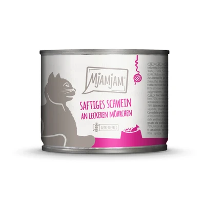 Afbeelding van 6x200g MjAMjAM sappig varken op heerlijke wortelen nat kattenvoer