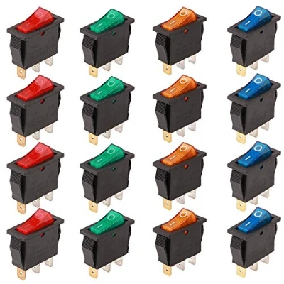 Afbeelding van RUNCCI YUN 16 stuks drukknoppen, tuimelschakelaar, AC A/250 V, 20 A/125 licht, illumine, on off SPST, boot, tuimelschakelaar